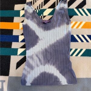 Ralph Lauren Blue and Gray Tie-Dye Tank Top